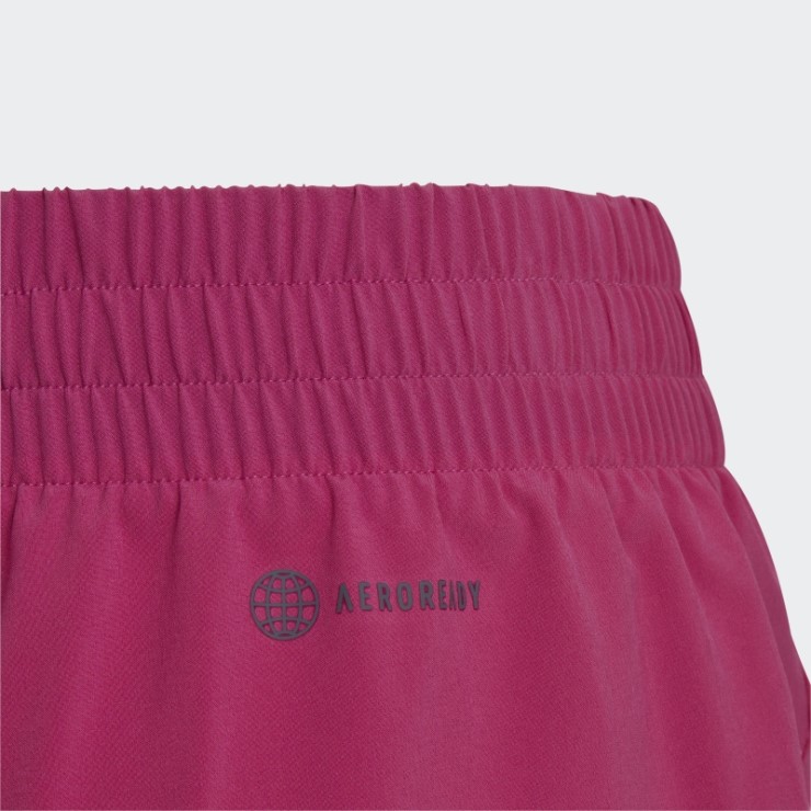 Shorts Fucsia Adidas Training Aeroready De Tiro Alto Tejido Con 3 Rayas