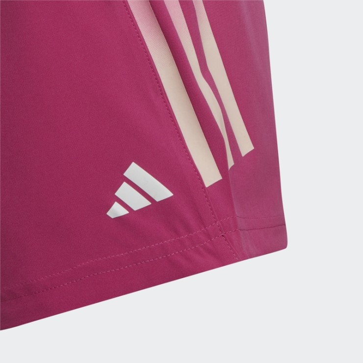 Shorts Fucsia Adidas Training Aeroready De Tiro Alto Tejido Con 3 Rayas