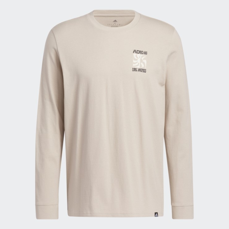 Camiseta De Manga Larga Con Gráfico Adidas Los Angeles Hot Taupe