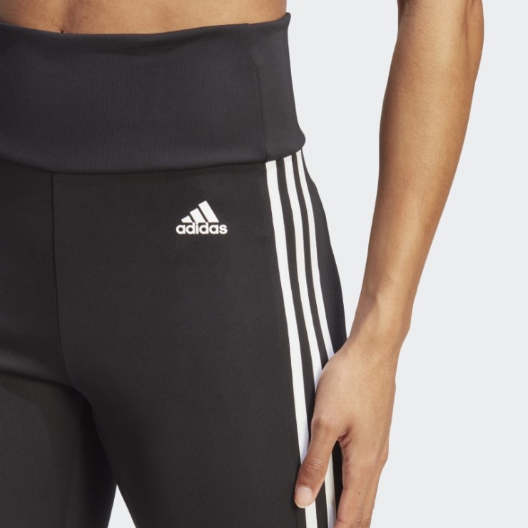 Adidas Diseñó Para Mover Polainas Deportivas De Tiro Alto Con 3 Rayas Y 3/4 Blancas Con Estilo