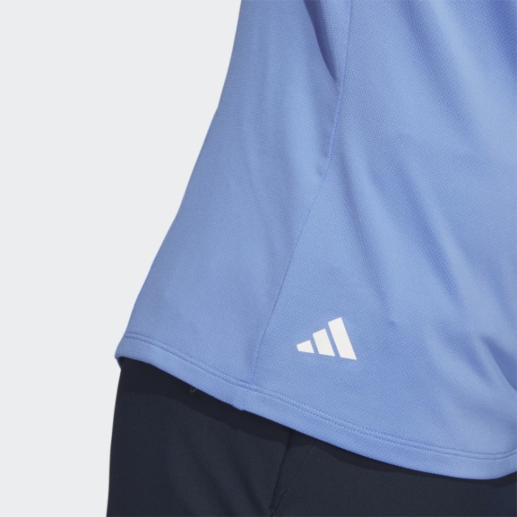 Polo De Golf De Manga Larga Con Cremallera De Adidas Azul