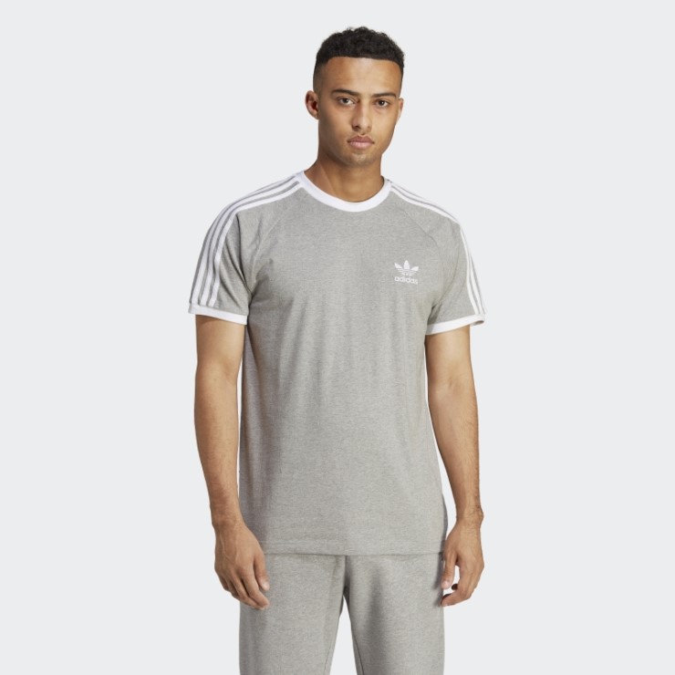 Camiseta Adicolor Classics 3 Rayas Adidas Gris Medio