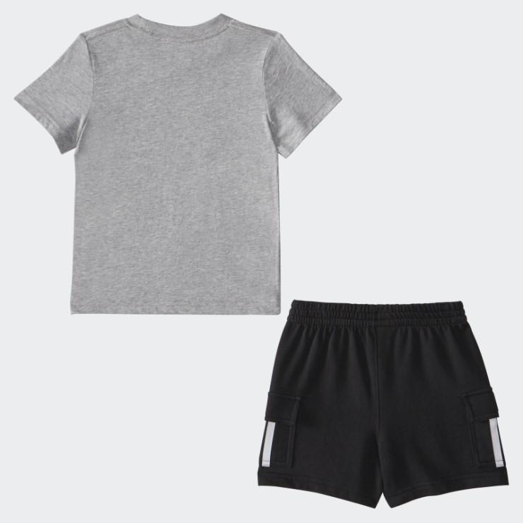 Conjunto Corto Adidas Ib Sstee Cargo Gris Jaspeado