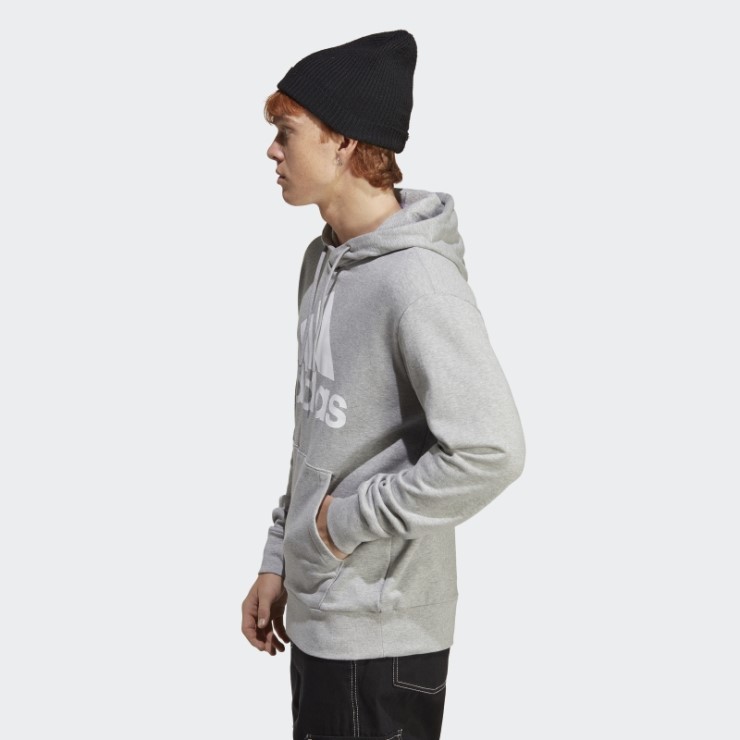 Sudadera Con Capucha Y Logo Grande De Felpa Francesa Essentials De Adidas En Gris Medio