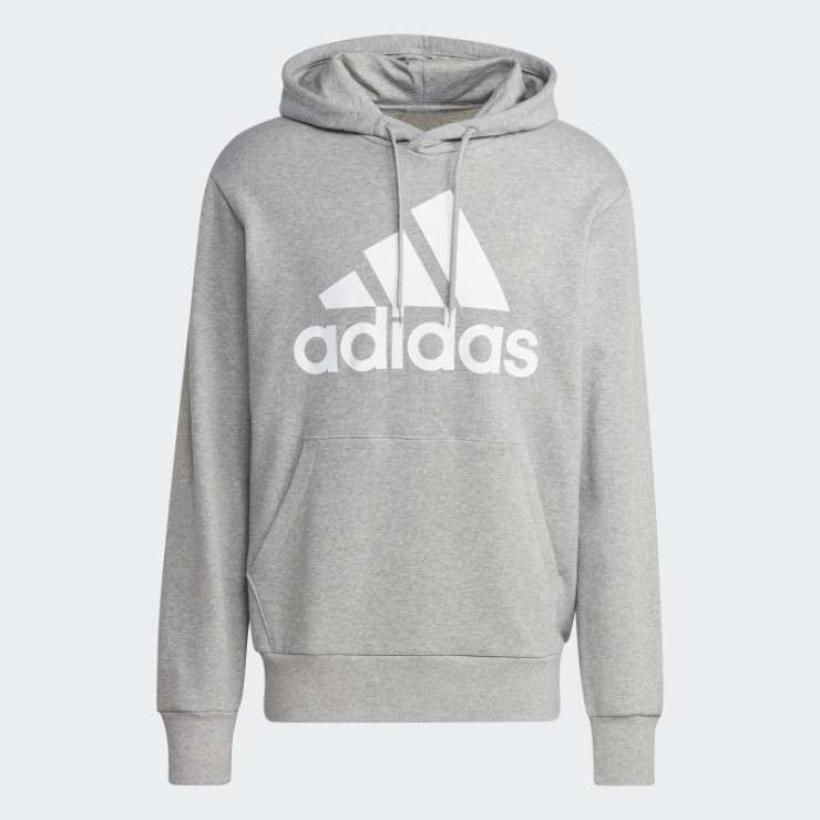 Sudadera Con Capucha Y Logo Grande De Felpa Francesa Essentials De Adidas En Gris Medio