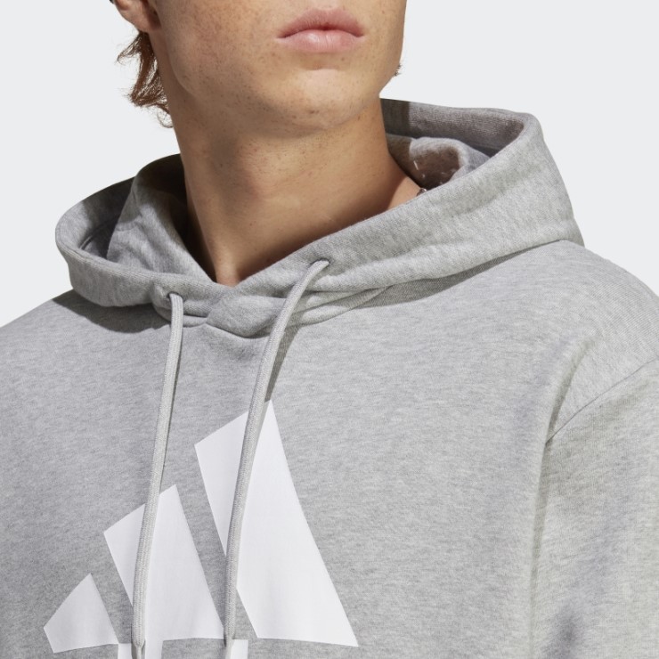 Sudadera Con Capucha Y Logo Grande De Felpa Francesa Essentials De Adidas En Gris Medio