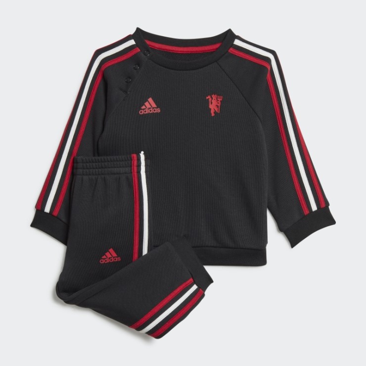 Conjunto Jogger Bebé 3 Rayas Manchester United Negro Adidas
