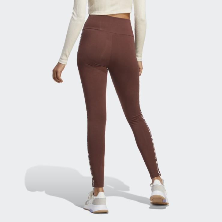 Leggings Con Estampado Animal Abstracto De Adidas, Castaño Rojizo