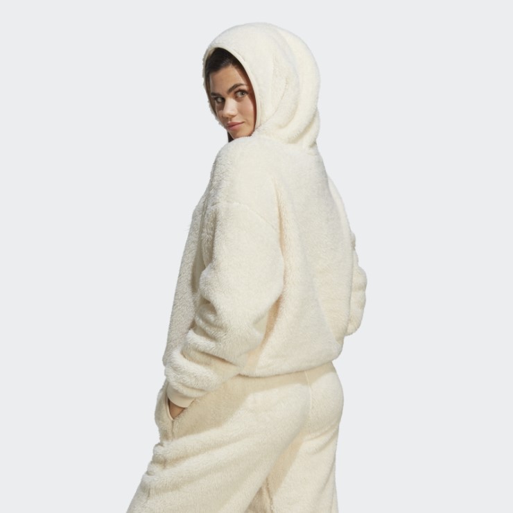 Sudadera Adidas Essentials+ Fluffy Teddy Blanco