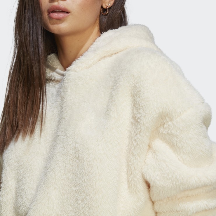 Sudadera Adidas Essentials+ Fluffy Teddy Blanco