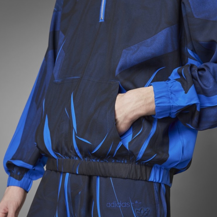 Camiseta De Chándal De Seda Con Media Cremallera Versión Azul Adidas Blue