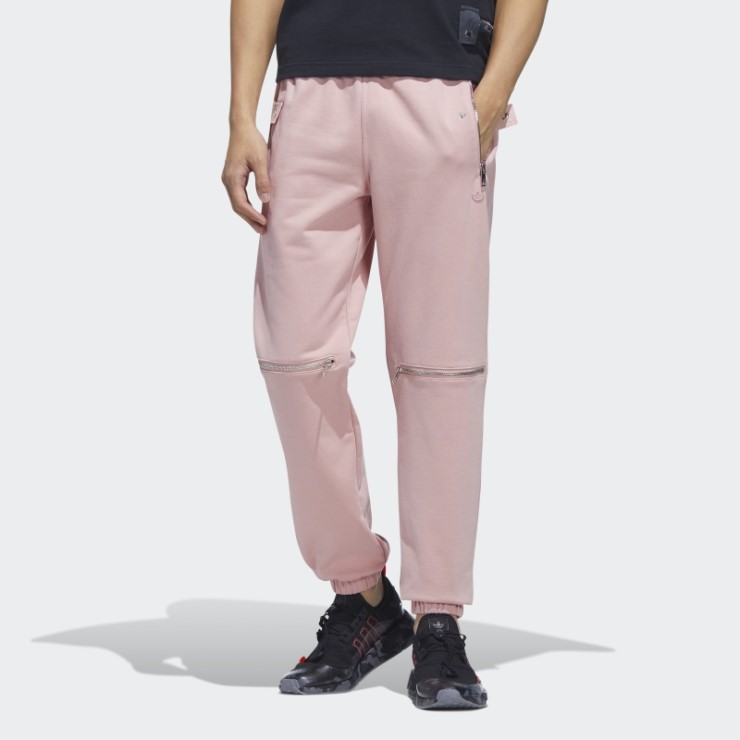 Pantalones De Punto Con Cremallera Malva De Adidas