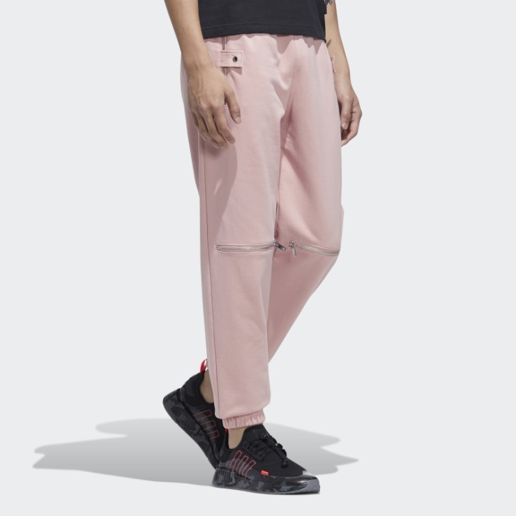 Pantalones De Punto Con Cremallera Malva De Adidas