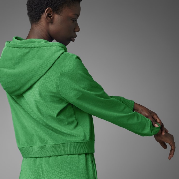 Adidas Adicolor Heritage Now Terciopelo Zip Sudadera Con Capucha Verde