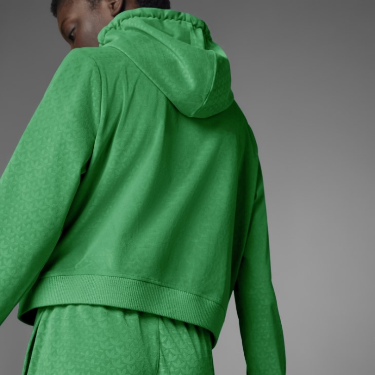 Adidas Adicolor Heritage Now Terciopelo Zip Sudadera Con Capucha Verde