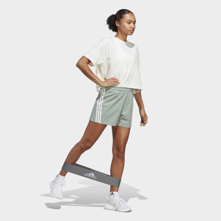 Pantalones Cortos Tejidos Con 3 Rayas De Trainicons Verde Plateado Adidas