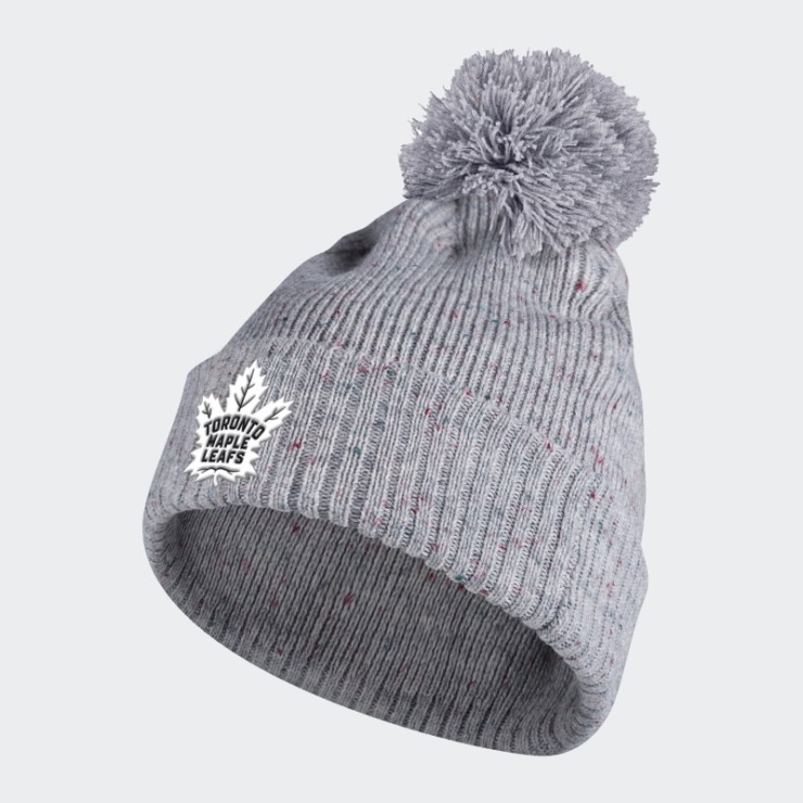 Adidas Leafs Speckle Cuffed Pom Gorro Gris