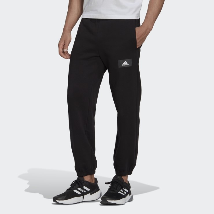 Pantalones De Chándal De Pernera Recta De Felpa De Algodón Essentials FeelVivid De Adidas Negros