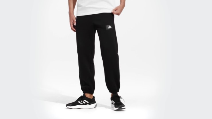 Pantalones De Chándal De Pernera Recta De Felpa De Algodón Essentials FeelVivid De Adidas Negros