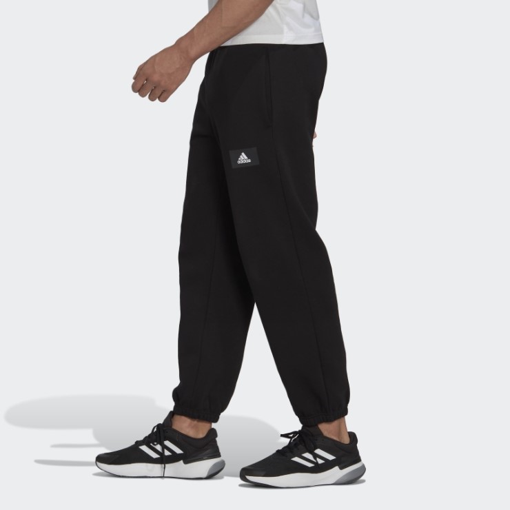 Pantalones De Chándal De Pernera Recta De Felpa De Algodón Essentials FeelVivid De Adidas Negros