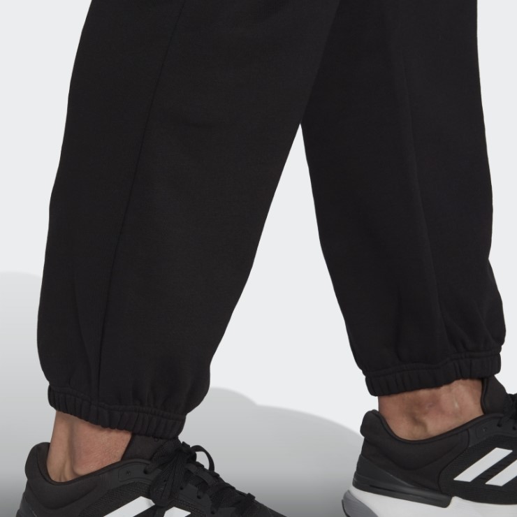 Pantalones De Chándal De Pernera Recta De Felpa De Algodón Essentials FeelVivid De Adidas Negros
