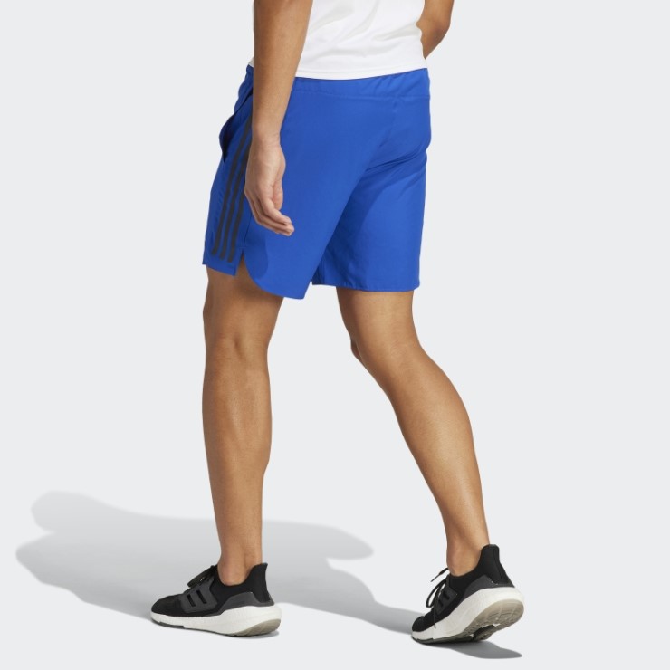 Pantalón Corto Azul Royal Con 3 Rayas Reflectantes Icon Run Adidas