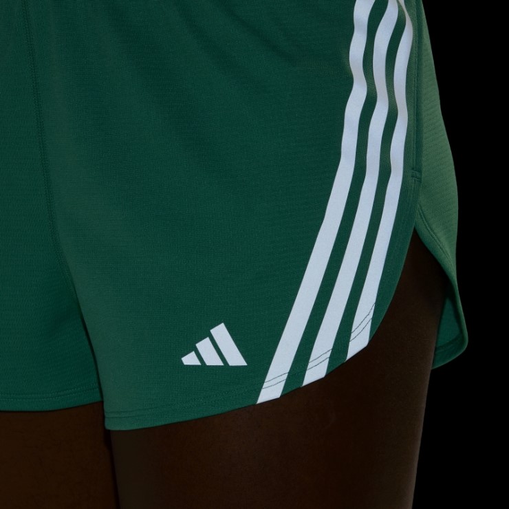 Pantalones Cortos Adidas Run Icons 3-stripes Low Carbon Verde Cancha