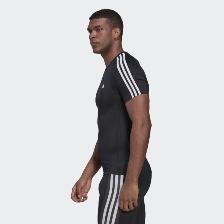 Camiseta De Entrenamiento Adidas Techfit 3-stripes Negra