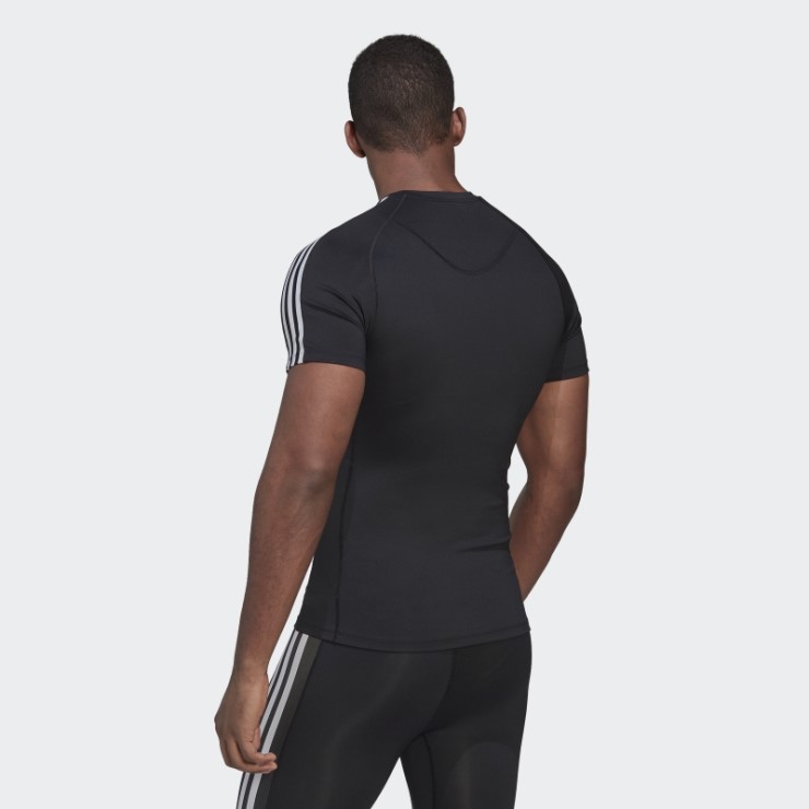 Camiseta De Entrenamiento Adidas Techfit 3-stripes Negra