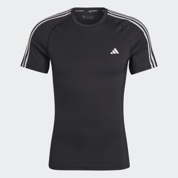 Camiseta De Entrenamiento Adidas Techfit 3-stripes Negra