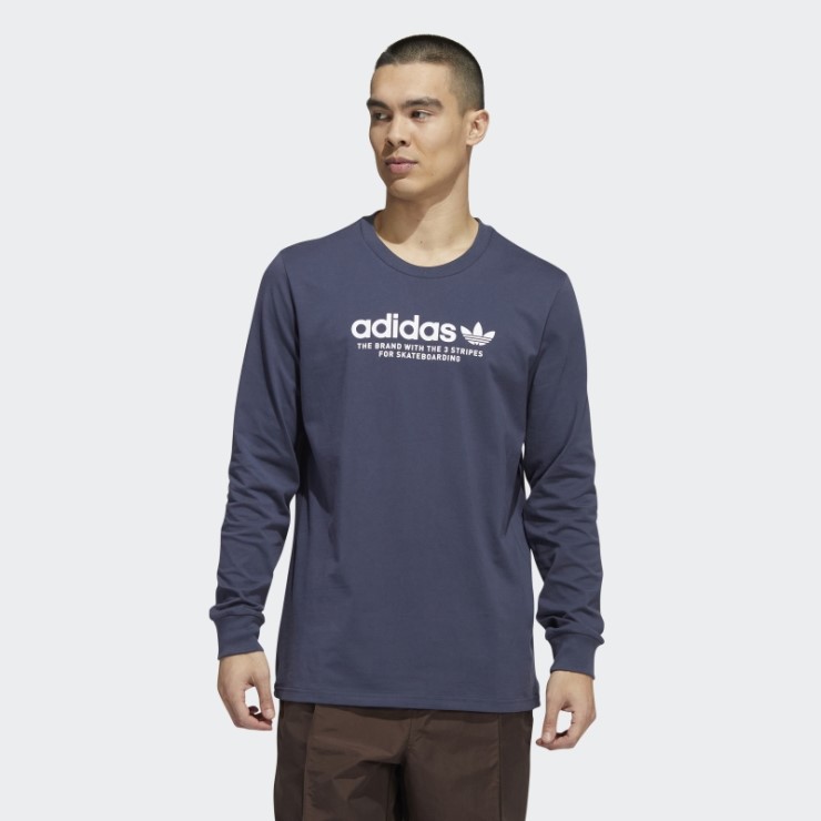 Adidas Skateboarding 4.0 Camiseta De Manga Larga Con Logo (género Neutral) Azul Marino