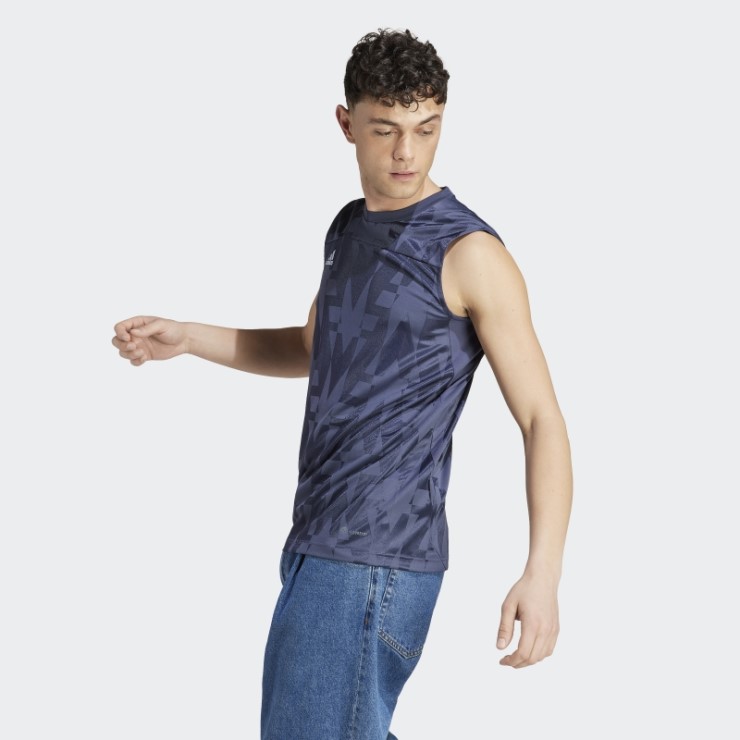 Camiseta Sin Mangas Adidas Tiro Azul Marino