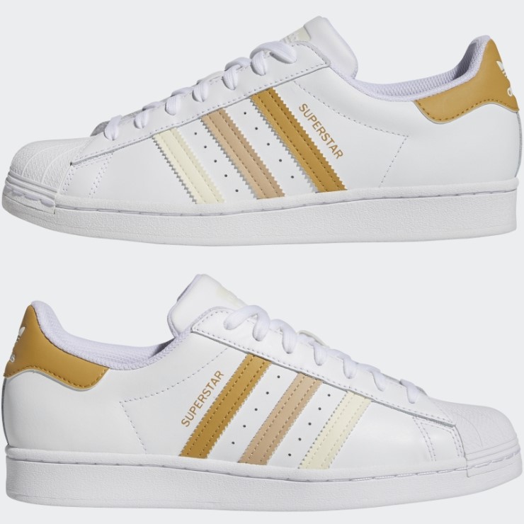 Zapatillas Adidas Superstar Beige Doradas