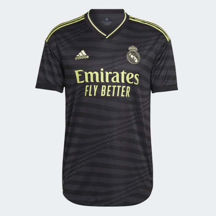 Camiseta Real Madrid 22/23 Tercera Equipación Autentico Negro Adidas