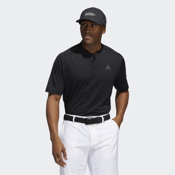 Polo Adidas Negro Con Cuello Deportivo