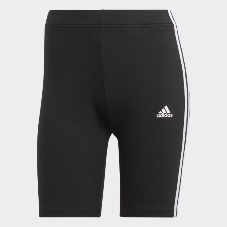 Pantalón Corto Ciclista Essentials 3 Bandas Negro Adidas