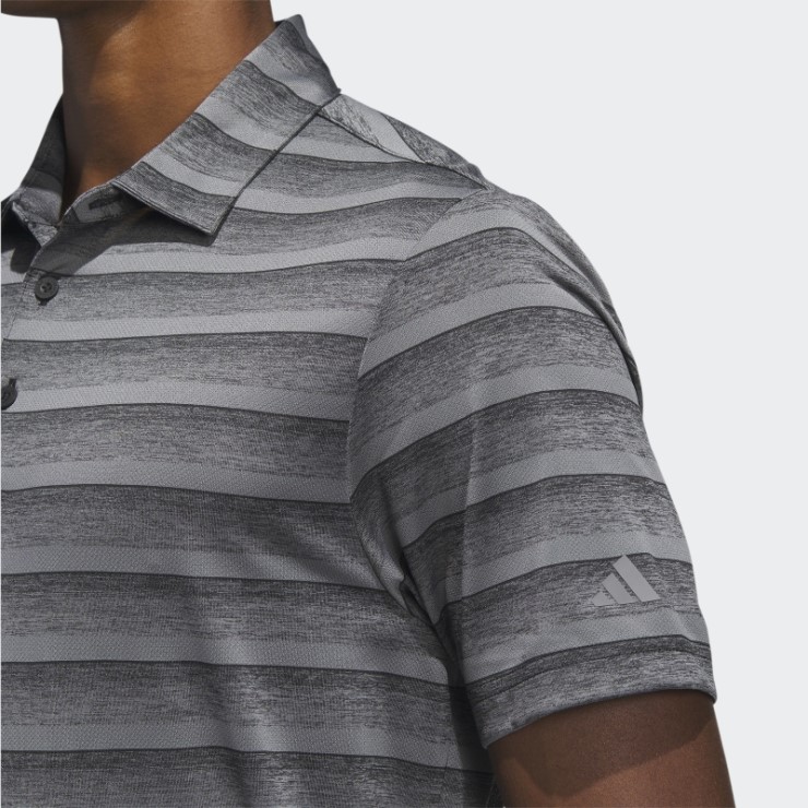 Adidas Polo De Rayas Bicolor Gris Moda