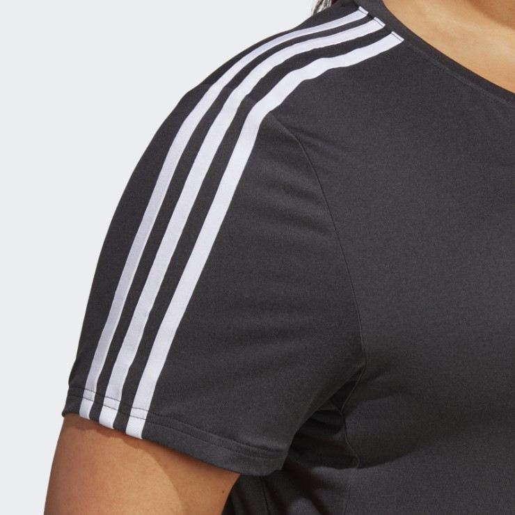Camiseta Adidas Aeroready Train Essentials 3 Rayas (talla Grande) Negra