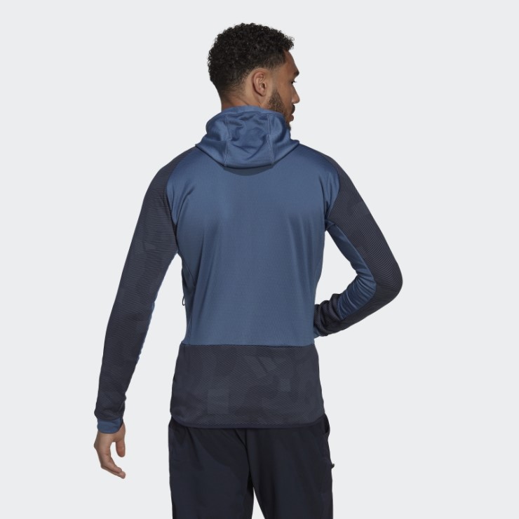 Adidas Terrex Tech Flooce Chaqueta De Forro Polar Con Capucha Para Senderismo Acero