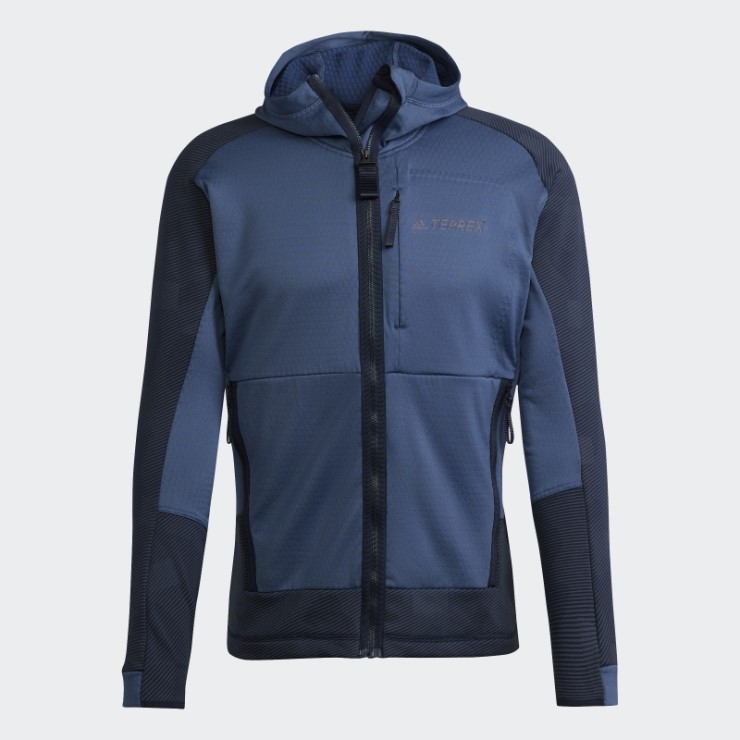 Adidas Terrex Tech Flooce Chaqueta De Forro Polar Con Capucha Para Senderismo Acero