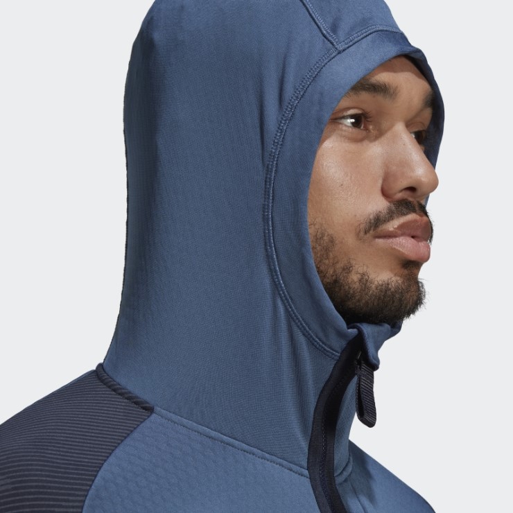Adidas Terrex Tech Flooce Chaqueta De Forro Polar Con Capucha Para Senderismo Acero