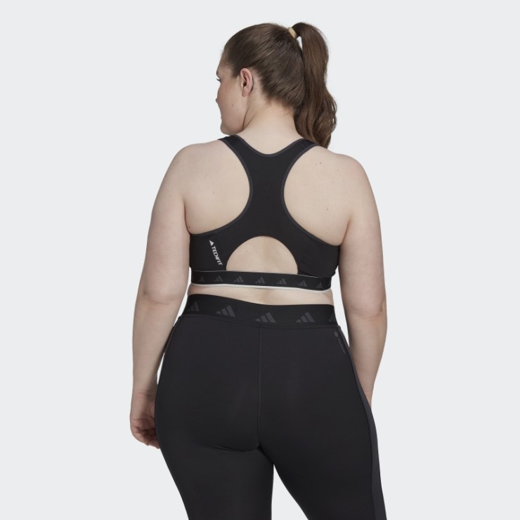Negro Adidas Hyperglam Powerreact Sujetador De Entrenamiento Techfit De Sujeción Media (talla Grande)
