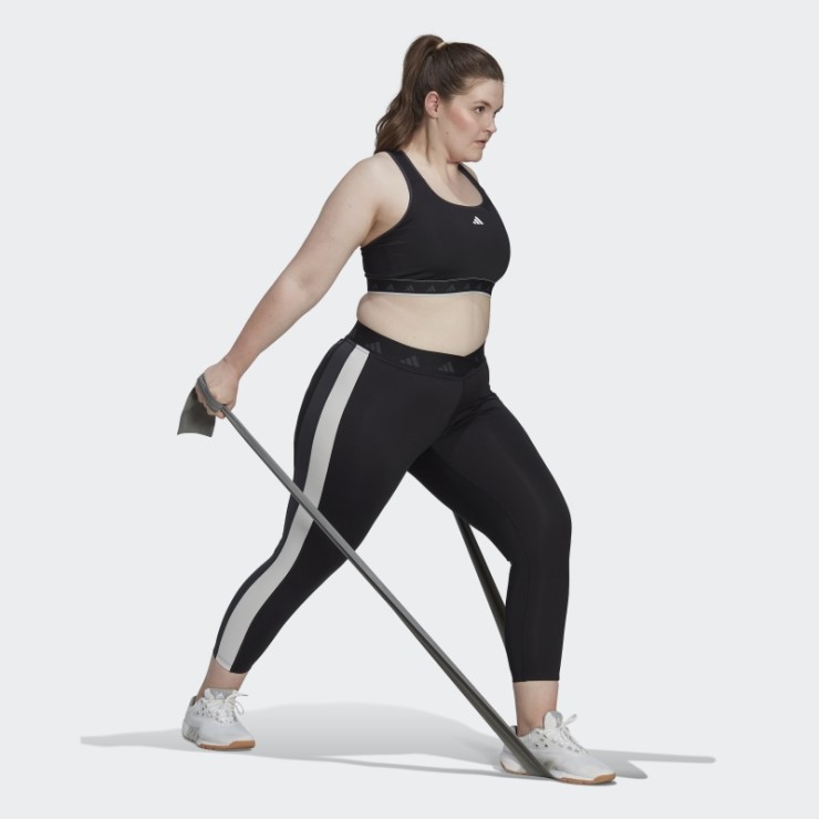 Negro Adidas Hyperglam Powerreact Sujetador De Entrenamiento Techfit De Sujeción Media (talla Grande)