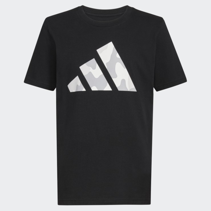 Camiseta Negra Con Logo De Camuflaje Adidas Ss