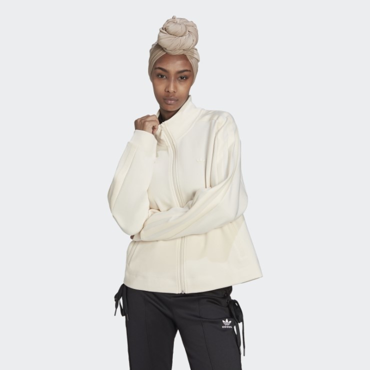 Chaqueta De Chándal Con Rayas Gruesas Adicolor Contempo De Adidas En Blanco