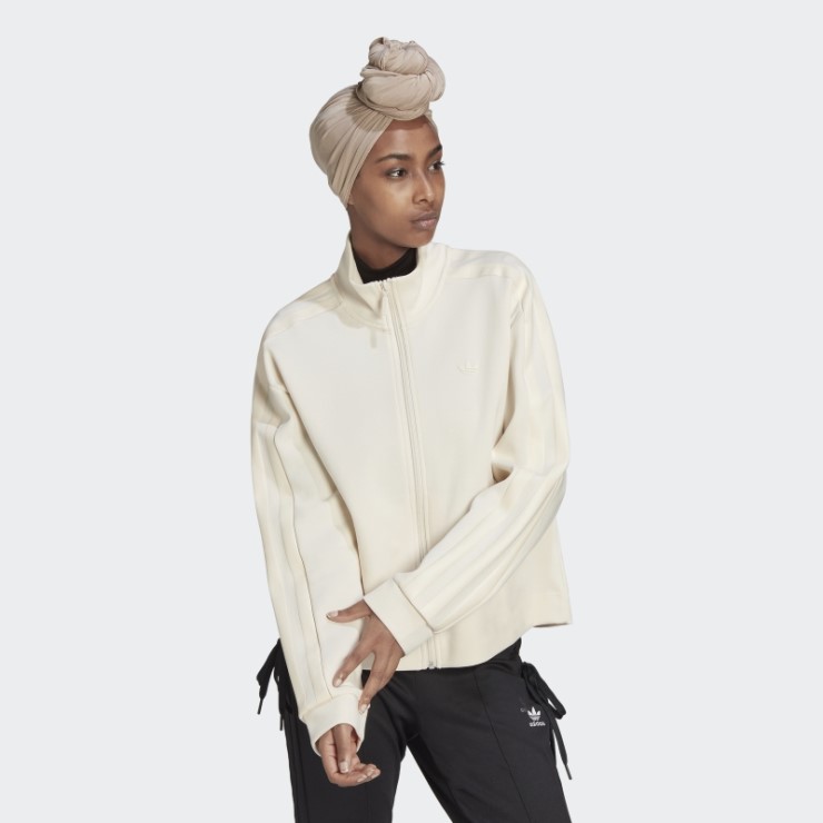 Chaqueta De Chándal Con Rayas Gruesas Adicolor Contempo De Adidas En Blanco