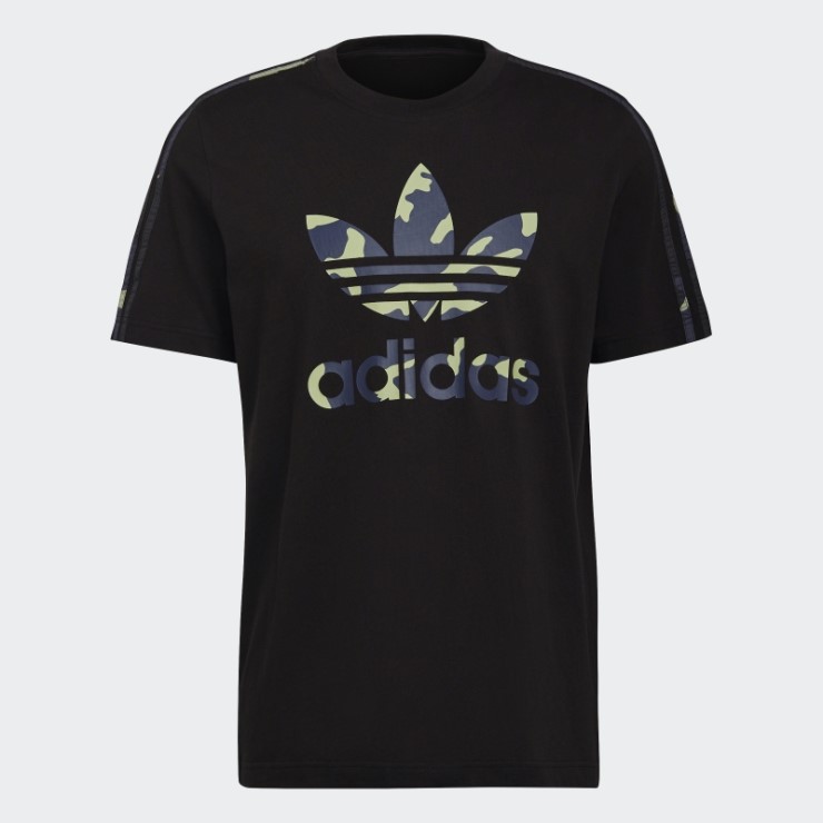 Camiseta Con Relleno De Camuflaje Y Gráficos Adidas En Negro