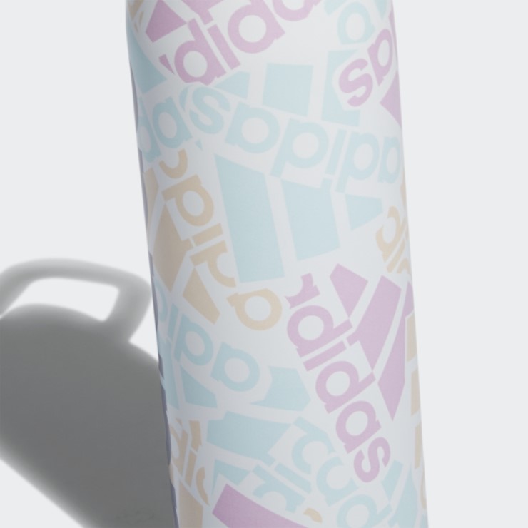 Botella Metal Pajita Adidas Blanca 600 Ml