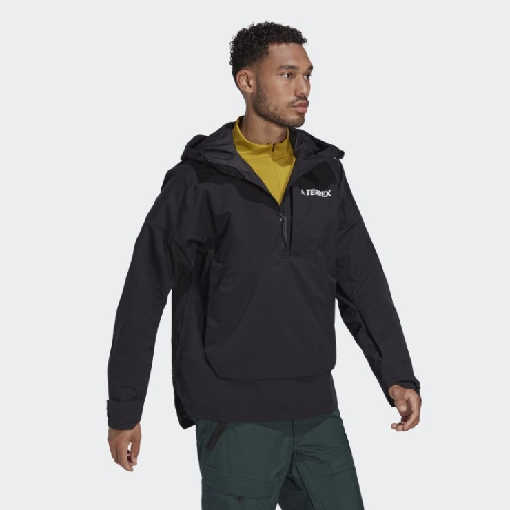 Negro Adidas Terrex 2 Capas Rain.rdy Anorak De Nieve