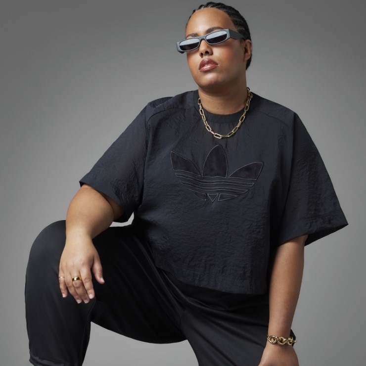 Camiseta Recortada Adidas Always Original Negra (talla Grande)